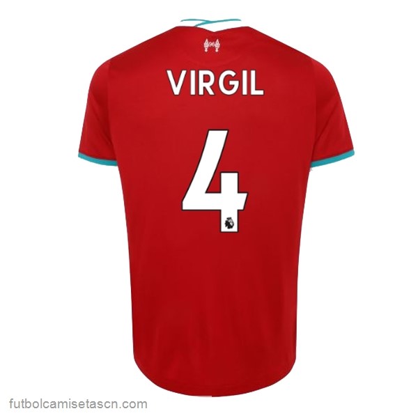 Camiseta Liverpool NO.4 Virgil 1ª 2020/21 Rojo